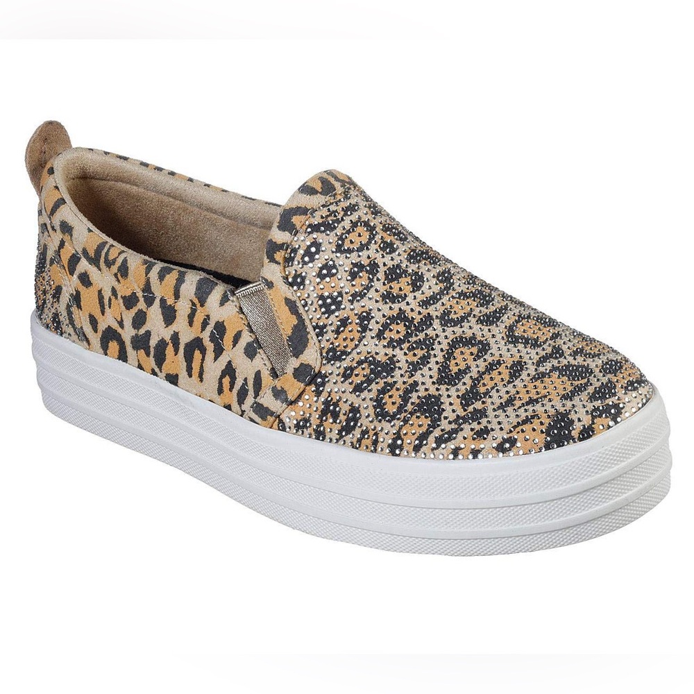 Skechers Leopard Rhinestone Slip-On Sneakers – Women’s 8.5